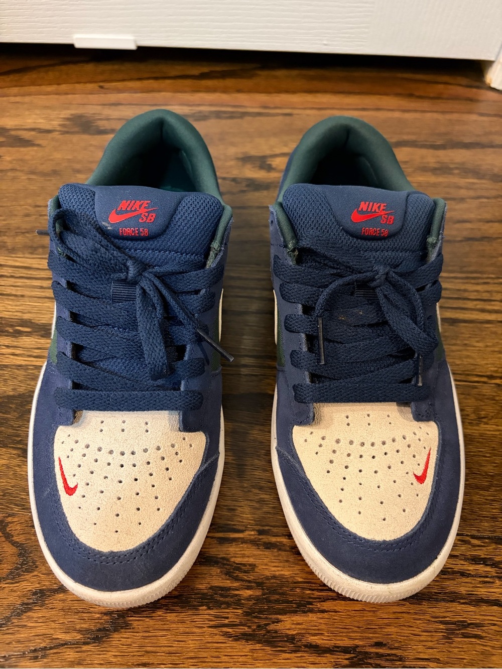 Nike SB Force 58 Blue Green White Youth Size 5.5